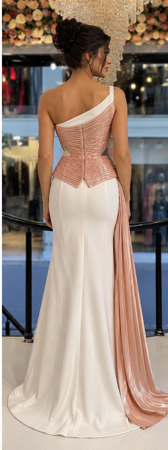Blush Ivory Sculpted Gown