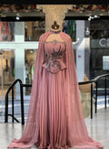 Magenta Rose Sculpted Evening Gown