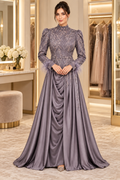 Lilac Whisper Chiffon Bridesmaid Gown