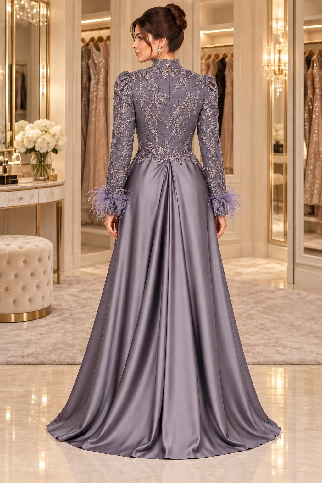 Lilac Whisper Chiffon Bridesmaid Gown