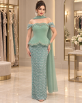 Pistachio Sage Pleated Garden Gown