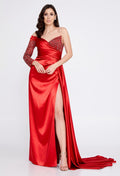 Ruby Majesty Open-Back Formal Gown