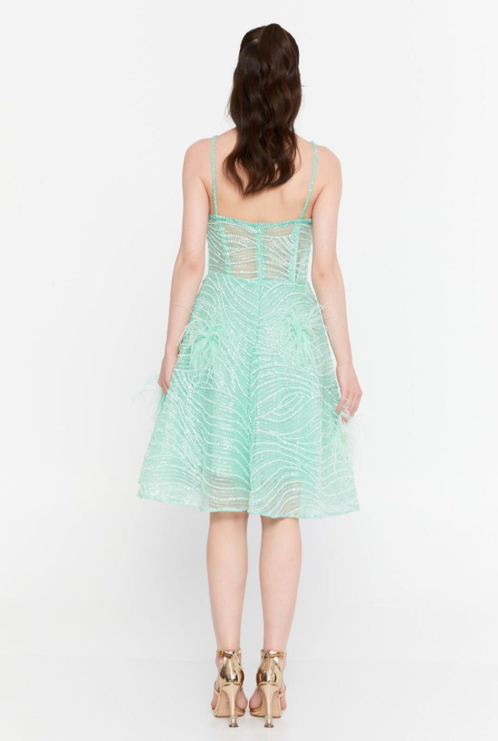 Neon Azure Sky High-Slit Gown