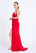 Scarlet Radiance Plunge Evening Gown