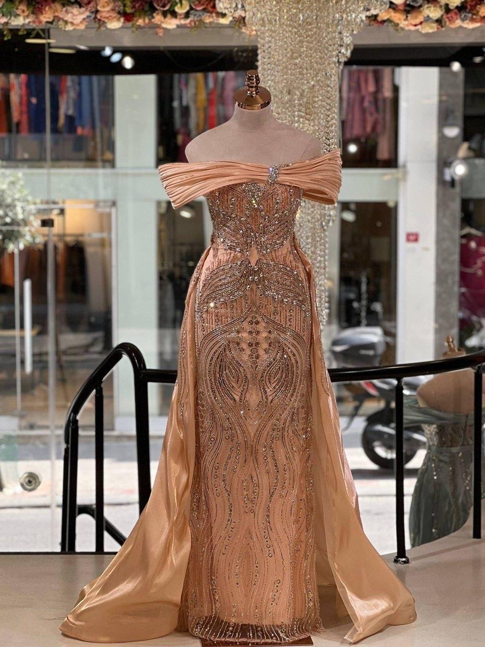 Spotless Ivory Crystal Embellished Gown