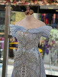 Charcoal Slate Silk Column Gown