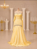 Golden Sunset Luminous Satin Gown