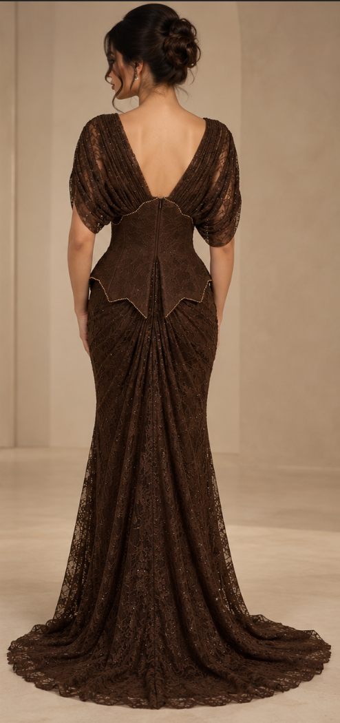 Espresso Bronze Silk Slip Gown