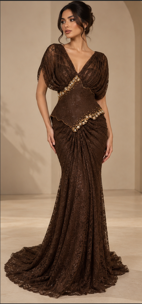 Espresso Bronze Silk Slip Gown