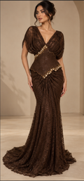 Espresso Bronze Silk Slip Gown